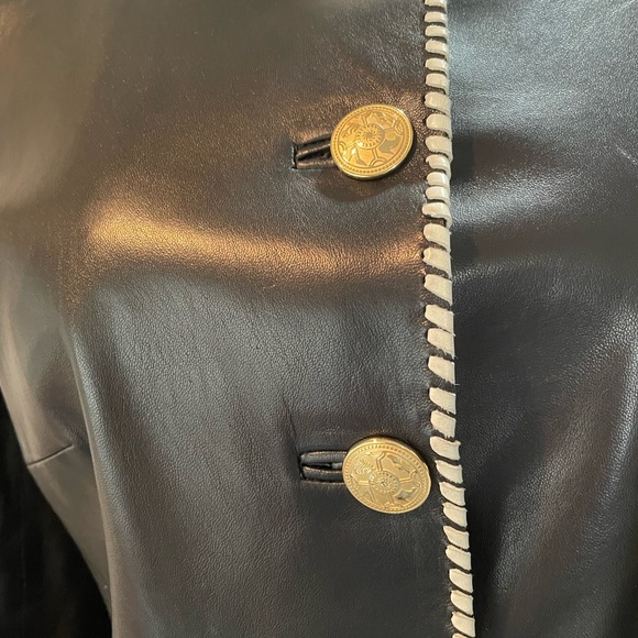 Salvatore Ferragamo Création Gold label leather jacket size 4/6 never worn. - Picture 2 of 15
